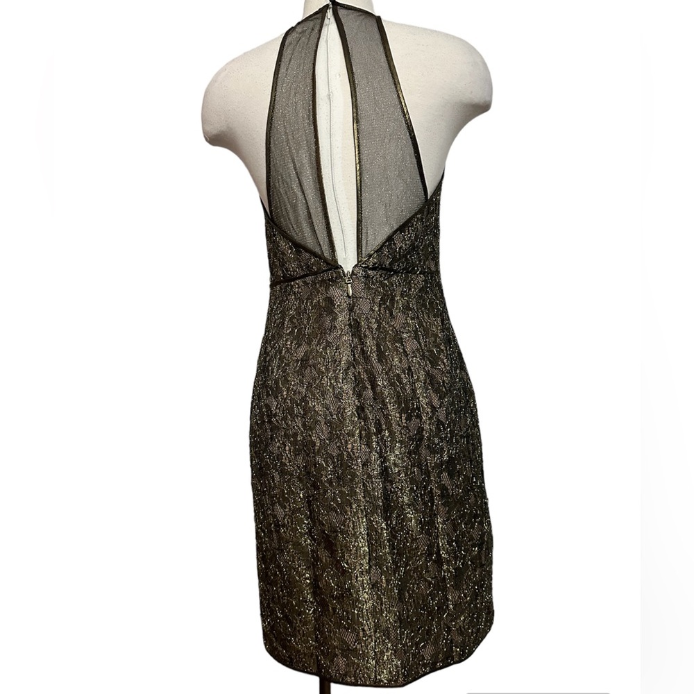 BCBGMAXAZRIA Black Gold Dress Size 8 - Picture 5 of 9